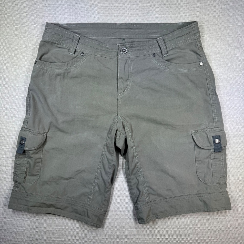 KUHL Women's Cargo Shorts Olive Green Hiking Outdoor Multi Pocket Size 33